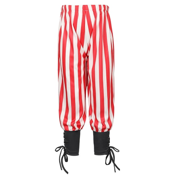 Boys Renaissance Pirate Victorian Pants, Vintage Ruffled Medieval Gothic Costume Trousers for Kids Party Cosplay
