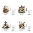 thumbnail image 5 of 8PCS 8.27 Inches Easter Bunny 2D Acrylic Tabletop Decoration with Egg Tree Design for Spring Party Dining Table Display, 2D Freestanding Rabbit Centerpiece for Home Shelf Mantel Decor, 5 of 9