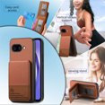 thumbnail image 3 of For Google Pixel 9A Wallet Phone Case,Twill Pattern Design,With Card Slots,Flip Premium PU Leather Magnetic Closure Kickstand Heavy Duty Protective Shockproof Rugged Phone Case,Brown, 3 of 9