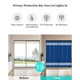 thumbnail image 4 of Window Privacy Film, Blue Stripes UV Sun Blocking Window Tint Film Heat Control One Way Blackout Window Film, Farmhouse Modern White Vertical Lines Non Adhesive Static Cling Sticker 35.4x78.7 In, 4 of 7