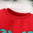thumbnail image 5 of Christmas Outfits for Baby Girl Newborn Reindeer Long Sleeve Crewneck Fuzzy Fleece Romper Winter Infant Clothes, Red, 3 Months, 5 of 7