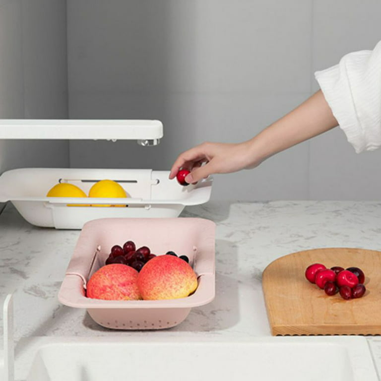 Adjustable Dish Drainer Expandable Sink Dry Rack Fruit Vegetable