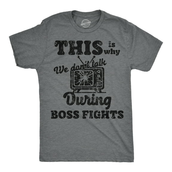 Mens Funny T Shirts This Is Why We Dont Talk During Boss Fights Sarcastic Video Game Novelty Tee for Men Graphic Tees