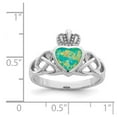 thumbnail image 2 of 925 Sterling Silver Lab Simulated Opal Crown Ring Size 8 2.25mm Wide Ring for Women, 2 of 2
