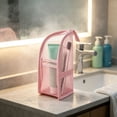 thumbnail image 5 of Breathable Mesh Travel Toiletry Bag with Zipper, Portable Toothbrush Toothpaste and Cosmetic Organizer Pouch, Standing Bathroom Camping Trip and Luggage Storage Bag, A, 5 of 7