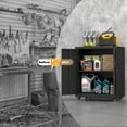 thumbnail image 6 of NICEGDLT Metal Garage Storage Cabinet with Wheels,31.89" H Steel Lockable Cabinet with 2 Doors and 1 Adjustable Shelf, Small Rolling Cabinets for Home Office, Garage, Black, 6 of 9