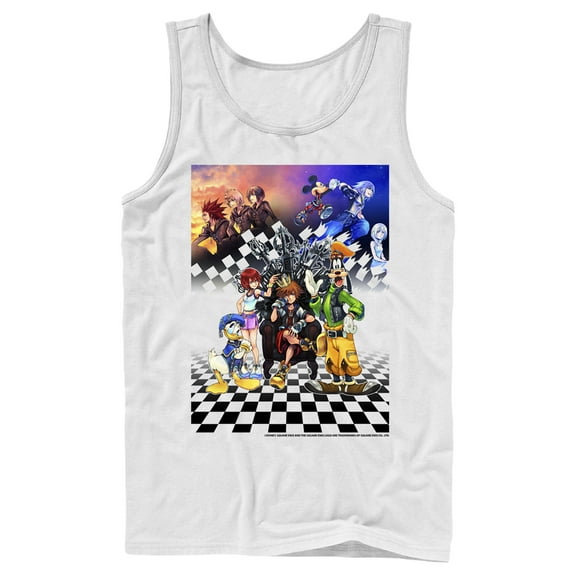 Men's Kingdom Hearts 1.5 Box Art Tank Top White 2X Large