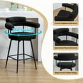 thumbnail image 4 of ONEVOG 26.7'' Swivel Counter Height Stools Set of 2, Modern Barrel Bar Stools with Backs & Arm Rest, Upholstered Sherpa Counter Chairs for Kitchen Island, Black, 4 of 9