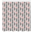 thumbnail image 2 of Ambesonne Scandinavian Shower Curtain, Mid Century Flowers, 69"Wx70"L, Charcoal Grey Pale Pink, 2 of 4