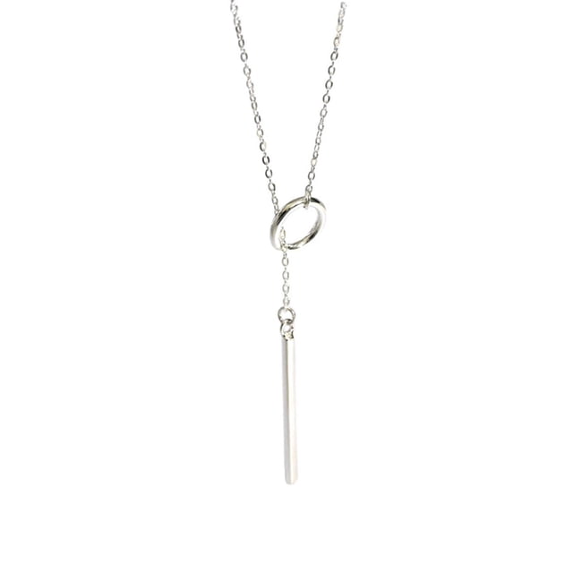 S925 Collar de Plata de la Mujer Larga Cadena Collarbone