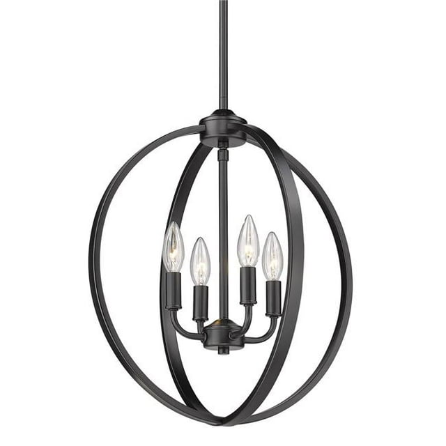 Golden Lighting 3167-4P BLK Colson 4 Light Pendant in Matte Black