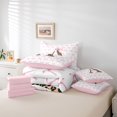 thumbnail image 6 of Castle Fairy Boys Girls Letter Monogrammed A Bedding Comforter Set 7 Pieces,Kawaii Pink Bow Full Bedding Set Lightweight,Animal Leopard Print Fitted Sheet Flat Sheet,Breathable Home Decor,Reversible, 6 of 8