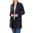 thumbnail image 3 of Womens Slouchy Long Sleeve Open Front Draped Cardigan Sweater, 3 of 6