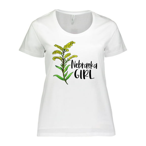 Inktastic Nebraska Girl Goldenrod Flower Women's Plus Size T-Shirt