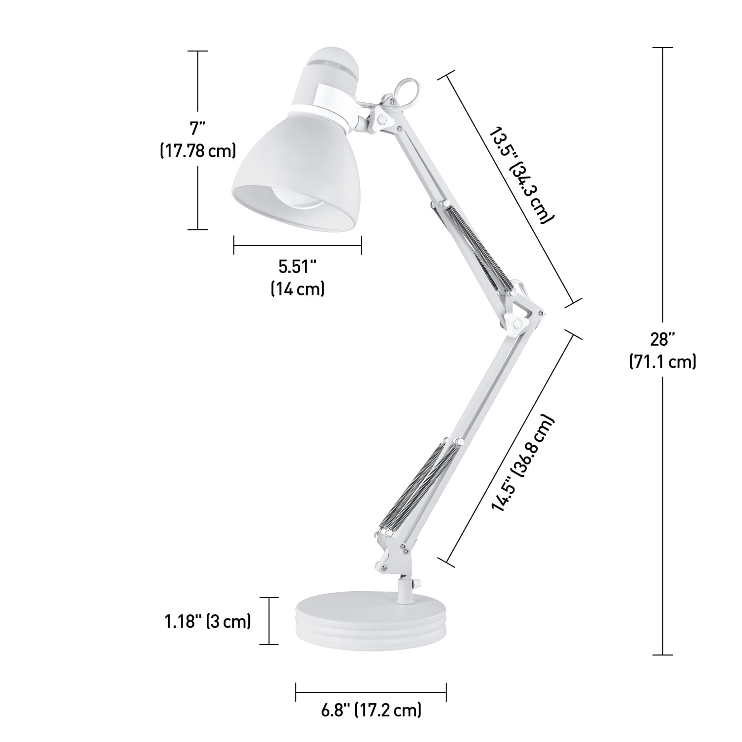 Globe Electric Architect 28 Matte White Swing Arm Desk Lamp Walmart