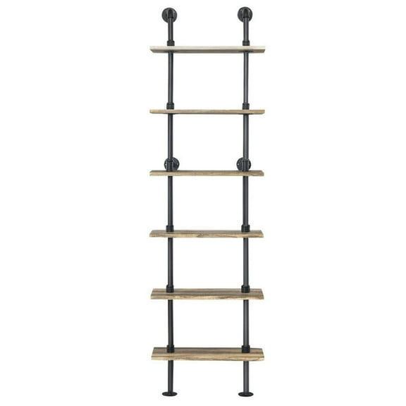 Resenkos 6-Tier Industrial Wall Mounted Pipe Shelves
