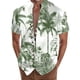 thumbnail image 1 of Playeras Camisa de vacaciones en la playa Camisa de cuello con botones en los puños para hombre (Green, XXL), 1 of 4