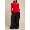 thumbnail image 3 of ELOQUII Women's Plus Size Sliced Asym Neck Top, 3 of 3