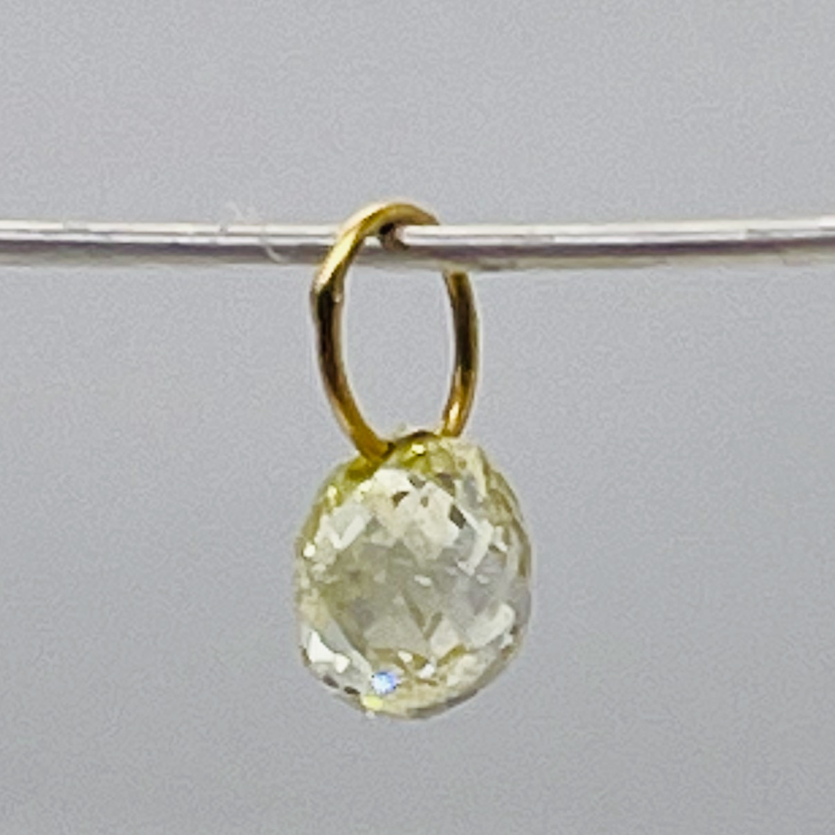 0.39cts Natural Canary Diamond 18K Gold Pendant | 4x3.25x2.75mm | - image 4 of 12