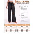 thumbnail image 3 of TELALEO Women's Wide Leg Palazzo Pants, Flowy Drawstring Elastic Waist Trousers with Pockets, Summer Casual Beach Vacation Pants Size M, 3 of 7