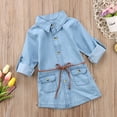 thumbnail image 3 of Mode Bambin Bébé Filles Princesse Denim à Manches Longues Robe de Soirée Vêtements 2-7 Ans, 3 of 5