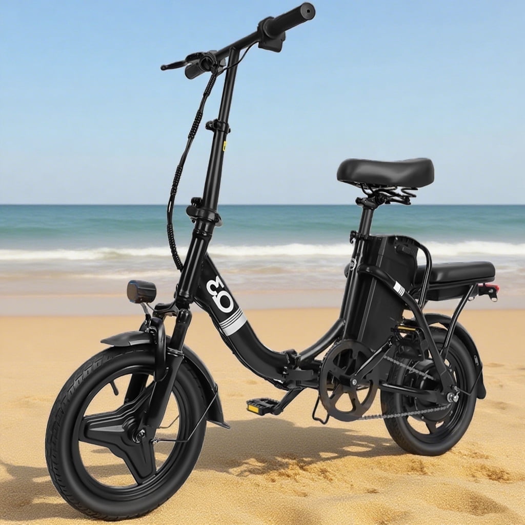 14" Folding Electric Bike, Ebike, Electric Bike 500W 48V 10Ah Built-in Battery 20MPH, 20+Miles,Multi-Shock Absorption, 3 Riding Modes, Commuting, UL2849 Certified