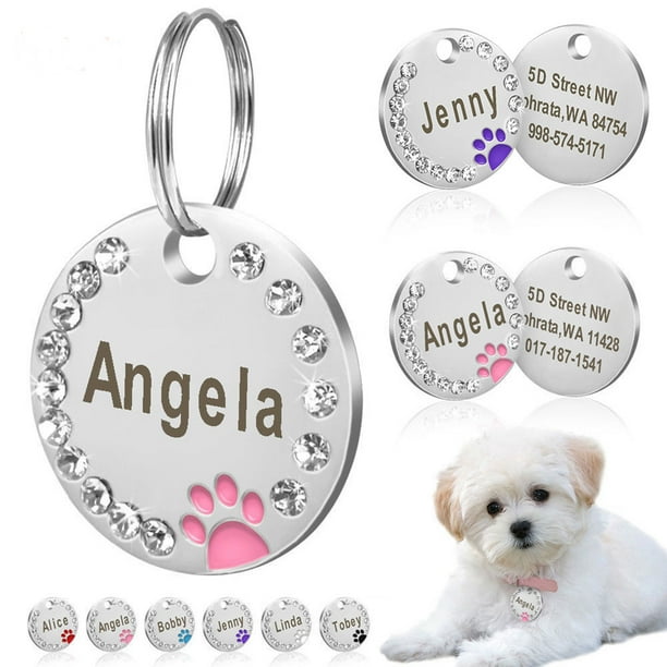 SPRING PARK 5PCS Pet Dog Cat Puppy AntiLost ID Name Address Tags Ring