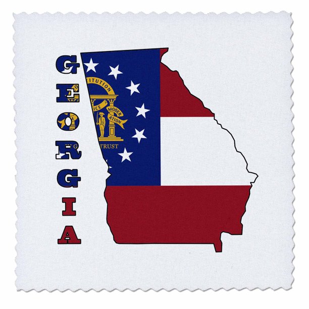 3dRose Georgia state flag in the outline map and letters ...