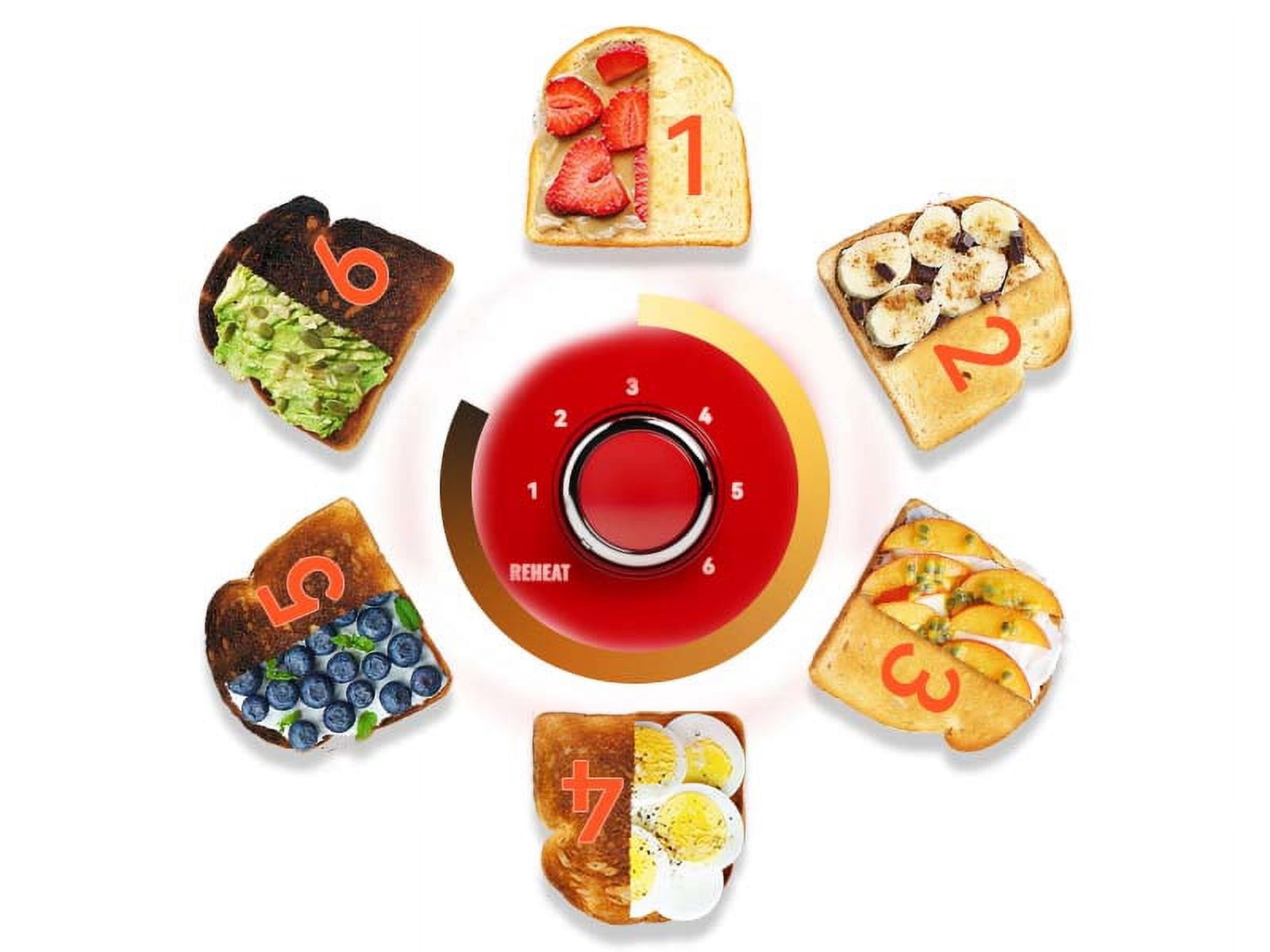 Keenstone Retro 2 Slice Stainless Steel Toaster for Bread Toast, Revolution Wide Slots, Red