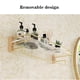 thumbnail image 4 of Estante de baño de pared con barandilla de acero inoxidable dorado, estante de ducha flotante desmontable, 4 of 7