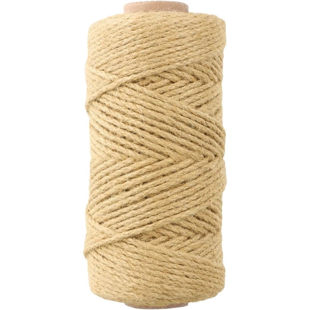 Cuerda de Yute Natural, Mecate de Yute, Natural Trenzada de 4mm*100m, Cordel de Yute, Cuerda de Sisal para Gato Rascar, para Manualidades, Jardinería, Envolver de Regalos