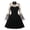 Black, variant on Fesfesfes Women Gowns Flare Sleeve Turn-Down Neck Button Mesh Solid Butterfly Embroidery Party Swing Cocktail Dress Plus Size $10