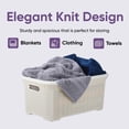 thumbnail image 5 of Superio 50L Laundry Hamper Knit Style Basket with Lid - White (3 Pack), 5 of 5