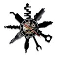 thumbnail image 1 of Reloj de pared decorativo con logotipo de taller de reparación de automóviles Reloj de vinilo Reloj de garaje Regalo de reparador Reloj de pared para el hogar, 1 of 5