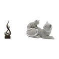 thumbnail image 1 of Estatua abstracta de gato con llamas, figura de resina de arte moderno, adorno decorativo para sala de estar, dormitorio, oficina o armario. Ideal com, 1 of 8