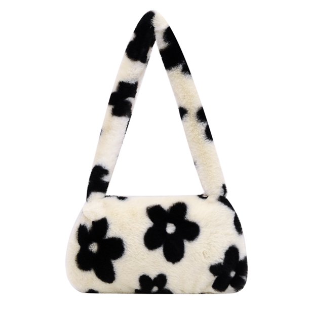 Bolso para axilas FLhrweasw estampado de flores para mujer de felpa para otoño e invierno