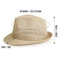 thumbnail image 4 of Deago Fedora Sun Hat for Men Women Packable Knit Short Brim Trilby Hat Panama Summer Beach Hat (Khaki), 4 of 9