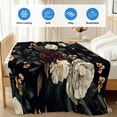 thumbnail image 4 of Vintage Black Floral Cooling Blanket,Lightweight Breathable Summer Throw Blanket with Double Sided Cold Effect,Spring Seasonal Botanical Blooms Picnic Blankets Bed Sheet for Hot Sleepers 60"x80", 4 of 8