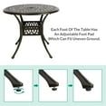 thumbnail image 5 of VIVIJASON 35.2" Outdoor Patio Dining Round Table Bronze Cast Aluminum Rustic Large Patio Table with Umbrella Hole, 5 of 7