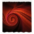 thumbnail image 3 of Ambesonne Spires Shower Curtain, Surreal Waves Spiral Art, 69"Wx70"L, Red, 3 of 5