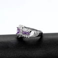 thumbnail image 6 of Uloveido Women Rhodium Plated Oval Cubic Zirconia Purple Promise Ring Wedding Jewelry Bridal Bridesmaid (Size 9, Purple), 6 of 7