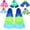 Blue/Green/Skyblue, variant on Kids Swim Fins,Short Comfortable Flippers for Lap Swimming and Training for Child,Girls,Boys,Beginners