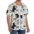 thumbnail image 3 of Kuqiui Funny Puppy Print Men's Button Down Shirts Short Sleeve Casual Shirts Hawaiian Shirts Vacation Wedding Shirts with Pocket-Large, 3 of 5