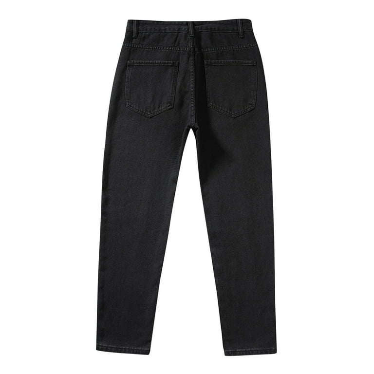 Baggy Jeans for Men Comfort Waist Regular Fit Jeans Solid
