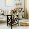 thumbnail image 3 of CERBIOR End Table, Nightstand with 3-Tier Shelf, Metal Frame, Side Sofa Table for Living Room and Bedroom - Rustic Brown, 3 of 8