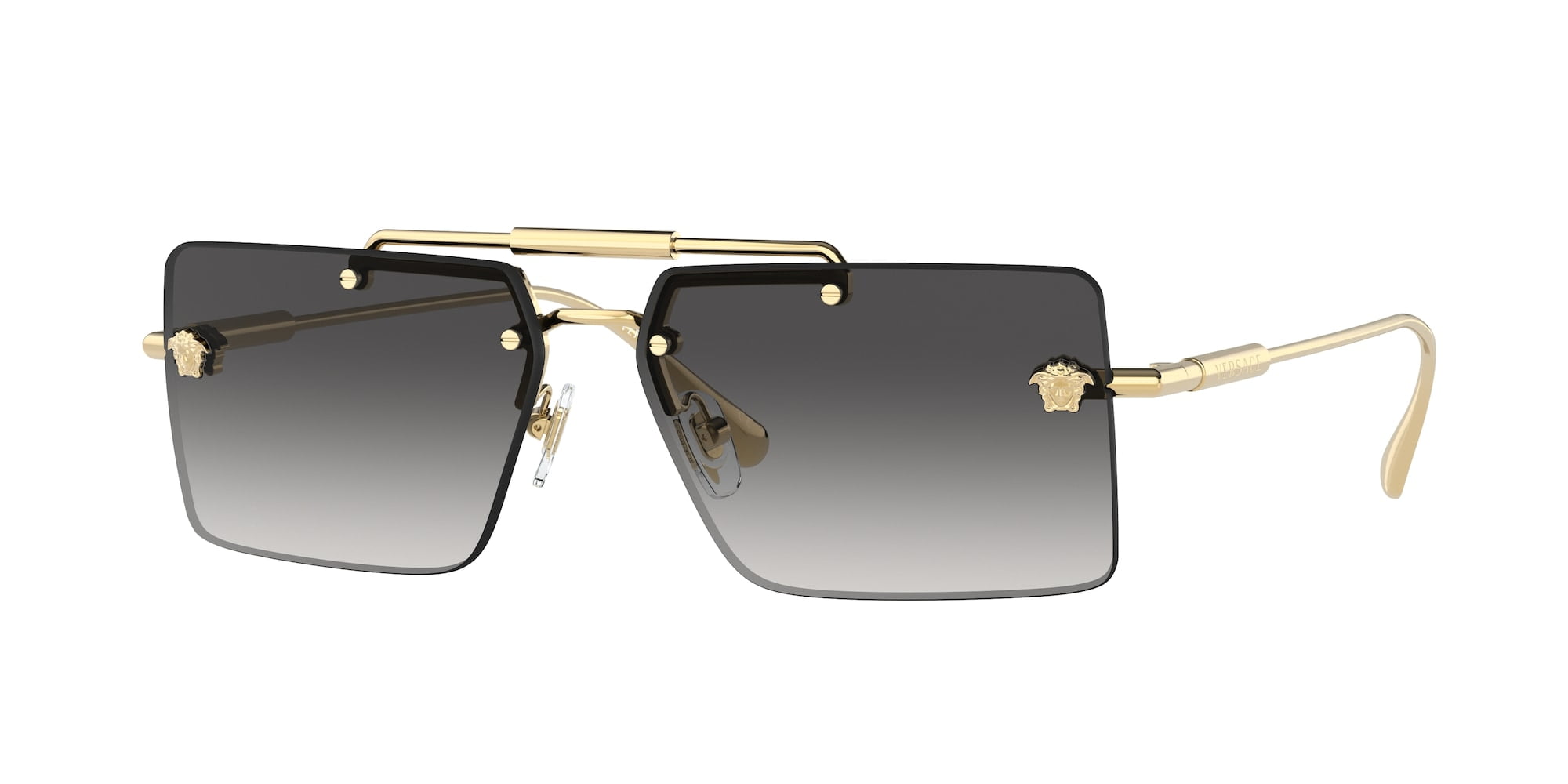 Versace VE 2245 Metal Womens Rimless Sunglasses Gold 60mm Adult