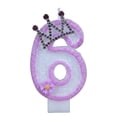 thumbnail image 1 of Daisy Crown Number Candle, Purple & Silver Glitter Number 6 Birthday Candle With Rhinestone Crown & Daisy, Cake Topper for Princess Birthday Party Decorations, Crown O Number 6, 1 of 6