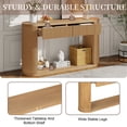 thumbnail image 5 of Euroco 53" Fluted Console Table with 2 Drawers, Modern Entryway Table with Storage & Bottom Shelf,Wood Long Sofa Table Behind Couch for Living Room, Hallway, Foyer,Natural, 5 of 9