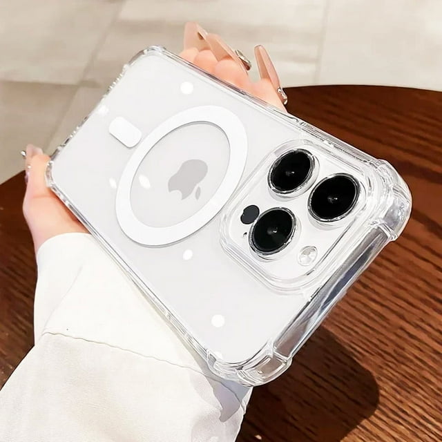 Shockproof Airbag Magnetic Clear Case For APPLE iPhone 16 15 14 13 12 11 Pro Max 15 Plus Wireless Charge Compatible With Magsafe Transparent For iPhone14ProMax