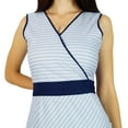 thumbnail image 6 of Bimba Womens Formal Wear Polyester Cotton Shift Dress with Pockets Work Wear Blue, 6 of 9